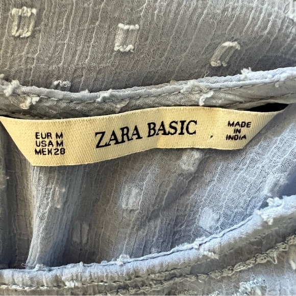 Zara Basic Sheer Swiss Dot Sleeveless Ruffle Blouse - Picture 4 of 4